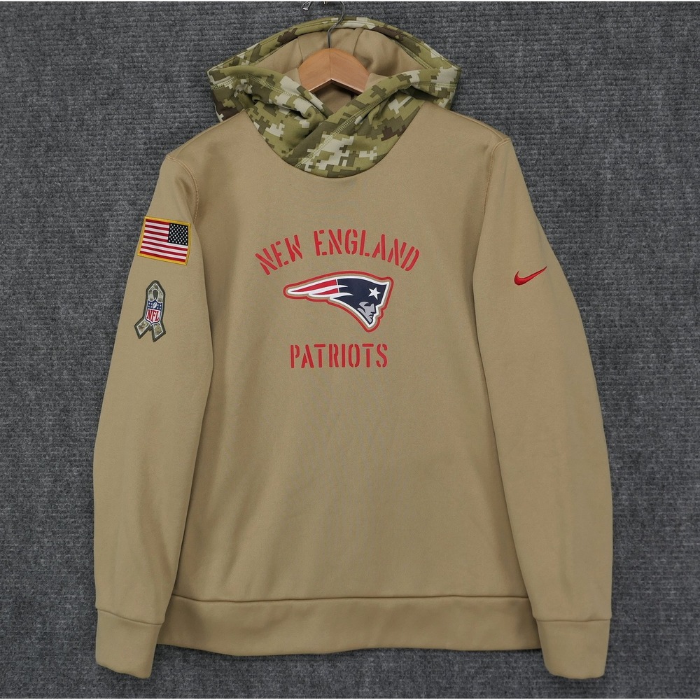 Nike New England Patriots Salute to Service Hoodie Mens 2XL Camo Hood On-Field
